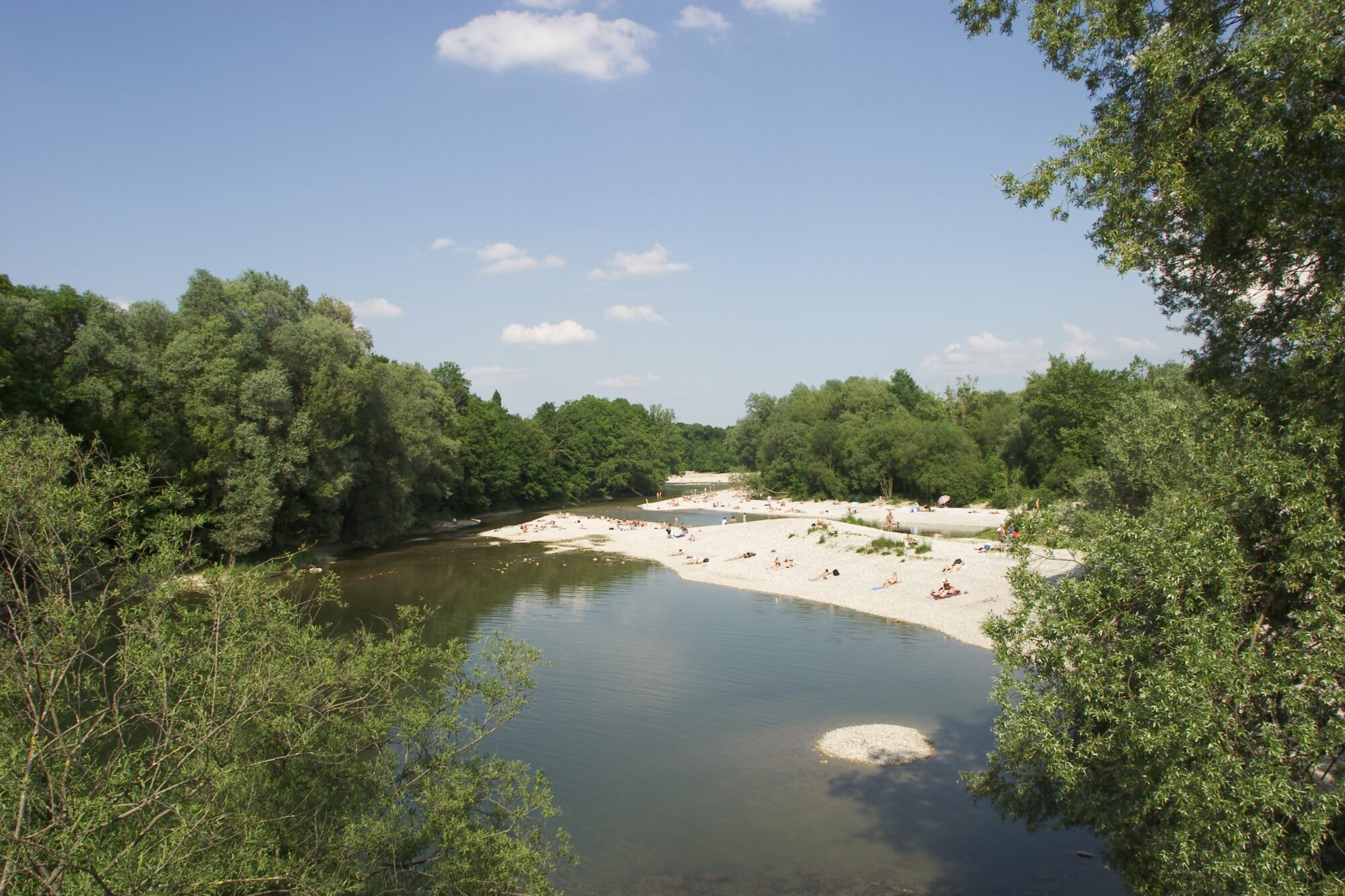 Isar at Flaucher in Munich - Bavaria